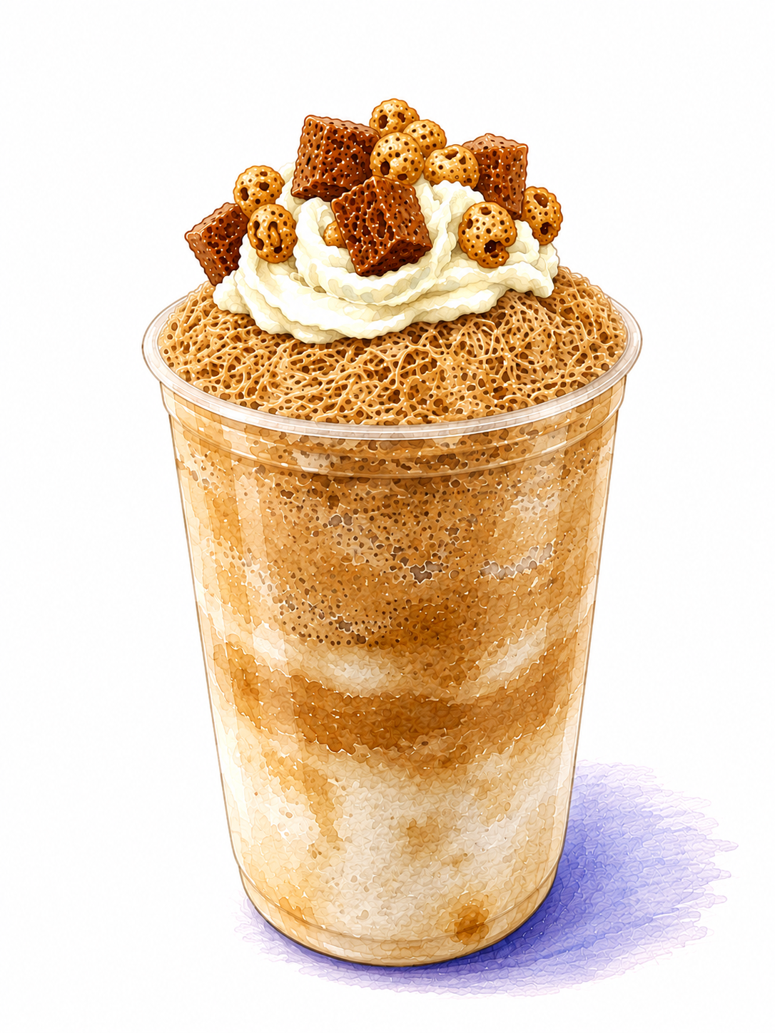 Vietnamese Coffee shaved ice illustration